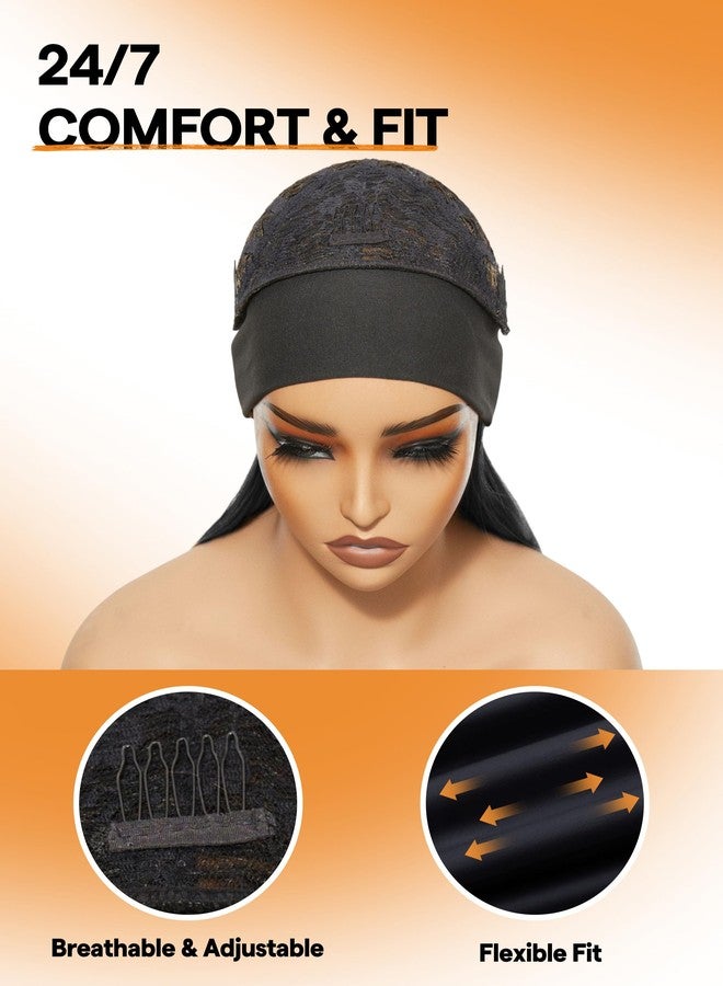 GORGIUS Goddess Braided Headband Wig with Curly Hair Black Synthetic Box Braid Wig with Head Band Attached Knotless Ready to Go Glueless Braiding Hair Wig For Women - Image 3